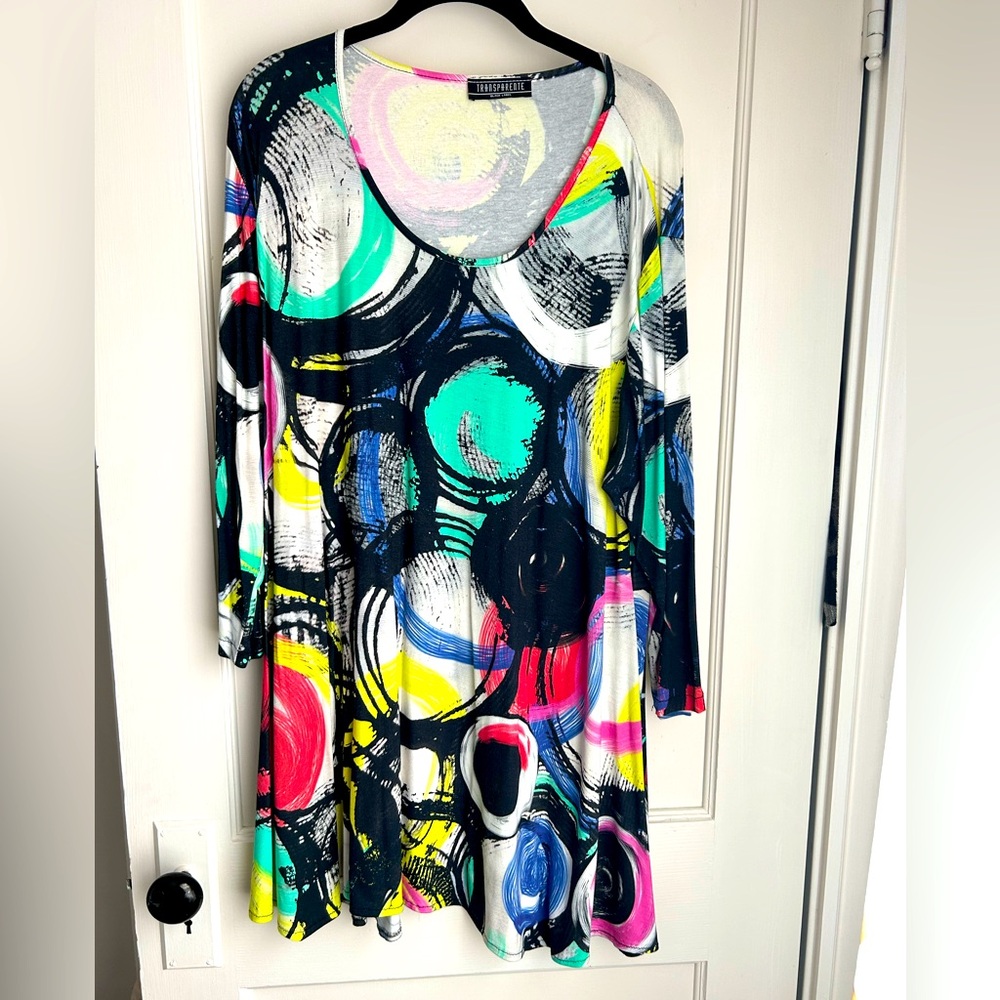 Transparente Black Label Multicolor Abstract Tunic